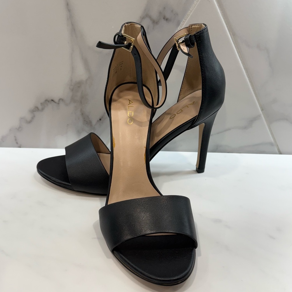 Aldo Elegant Black Heeled Sandals
